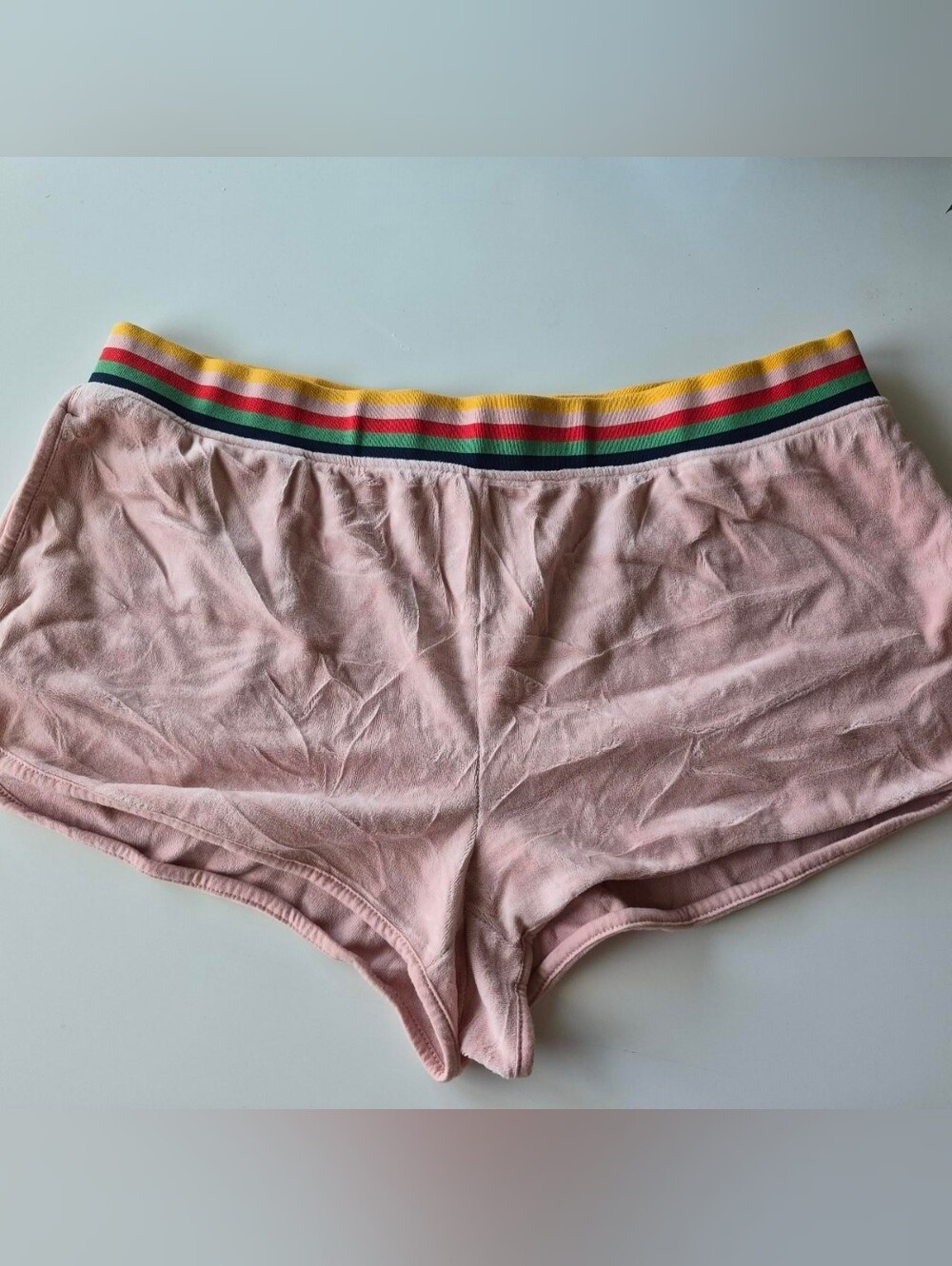 Light Pink Women’s Shorts with Rainbow Waistband